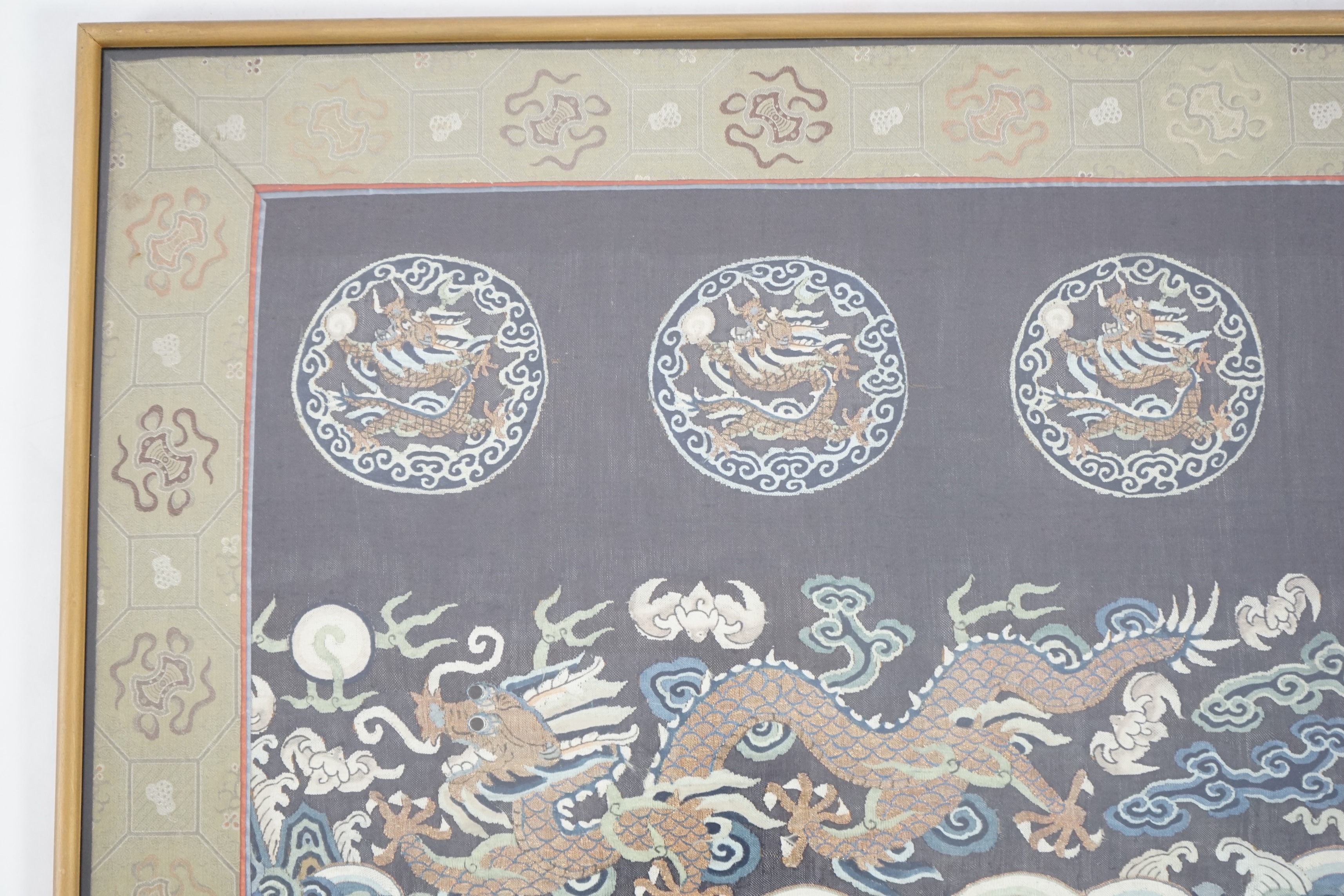 A Chinese Kesi 'dragon' panel, 19th century